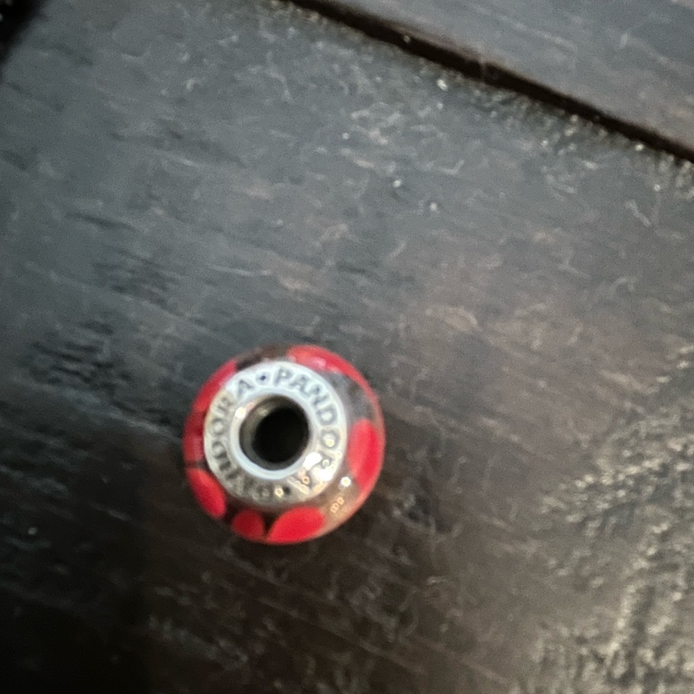 Pandora crystal charm.Red with white design Beautiful and in excellent condition